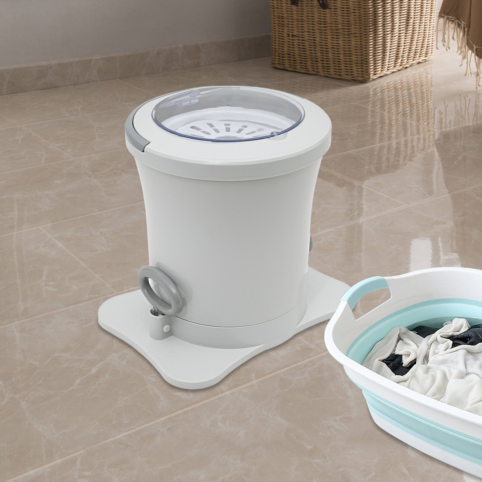Portable Mini Manual Dehydrator Washing Machine Compact Washer Spin Dryer Barrel gallery