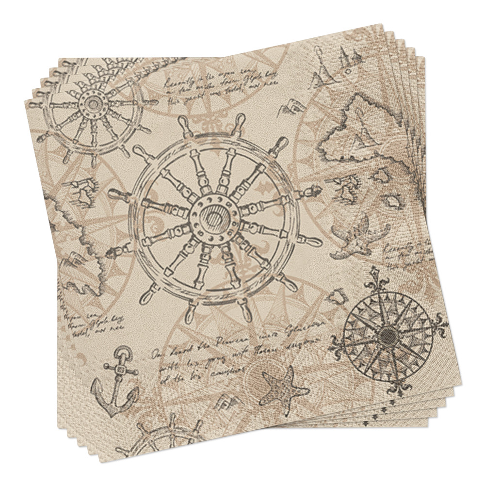 Vintage Nautical Map 20 Paper Lunch Napkins Decoupage Nautical Beach Party gallery