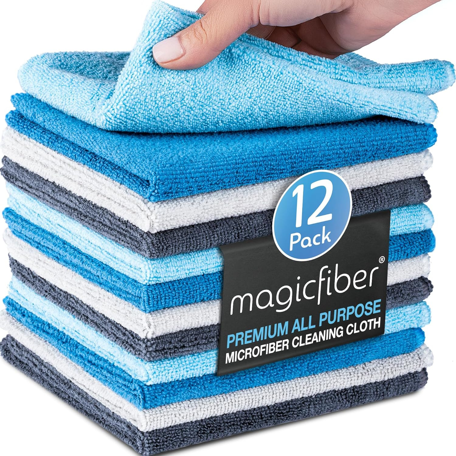 Microfiber Cleaning Cloths 12 Pack Large 13x11 Absorbent Lint Free Towels gallery
