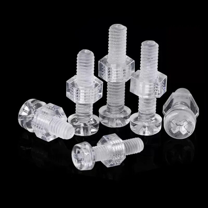 Acrylic Plastic Nylon Clear Transparent Round Pan Phillips Cross Head Screws+Nut gallery