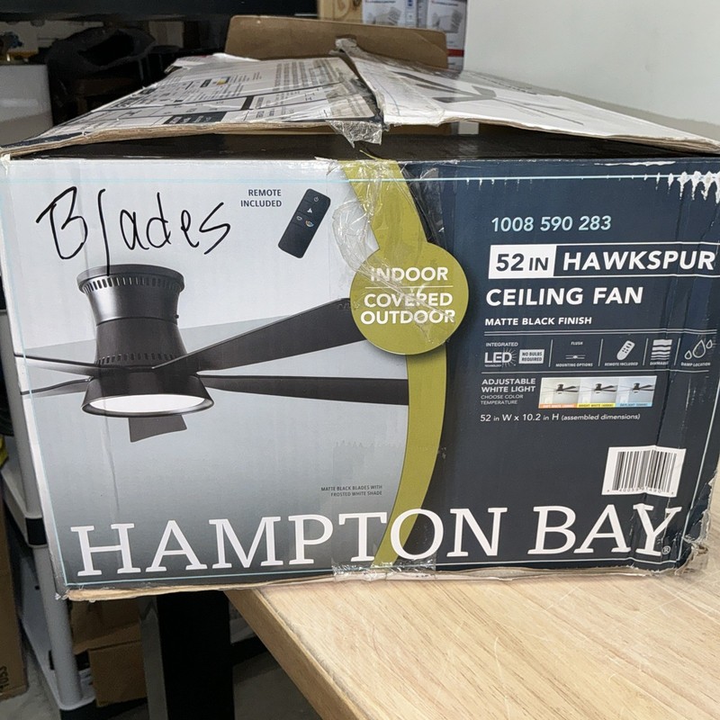 1 Blade Only For Hampton Bay Hawkspur 52 in. Matte Black Ceiling Fan 1008590283 gallery