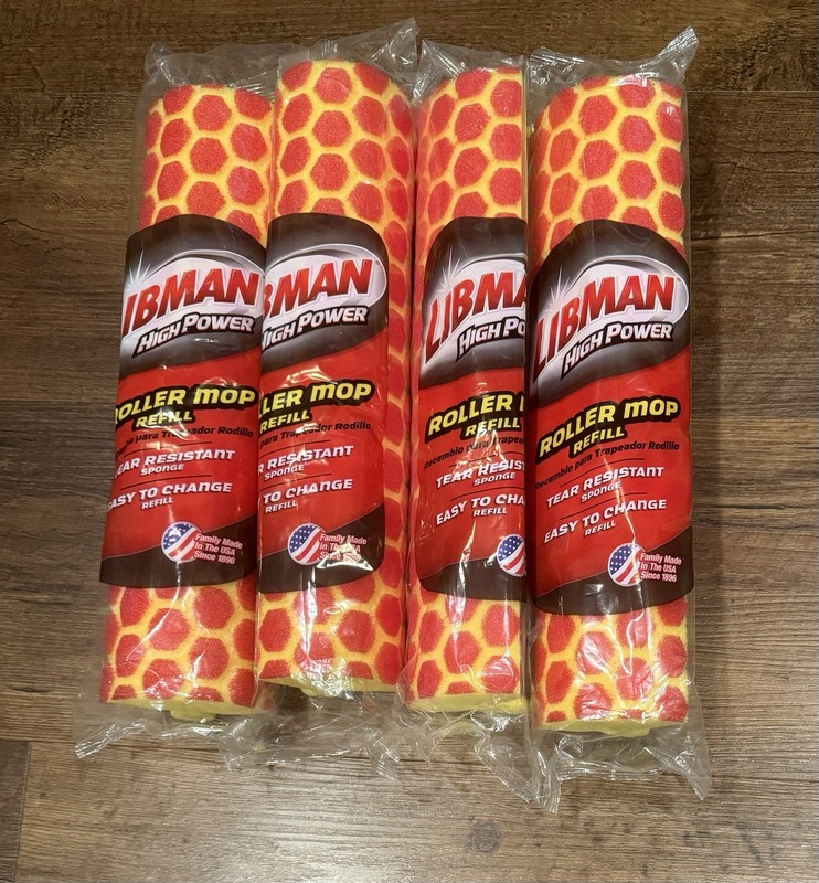 Libman High Power Roller Mop Refill Tear Resistant Sponge #00956 LOT Of 4 gallery
