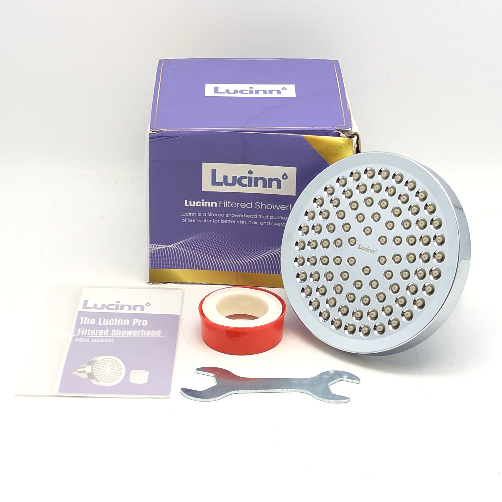 Lucinn Pro Filtered Round Modern Showerhead Wall Mounted in Polished Silver gallery