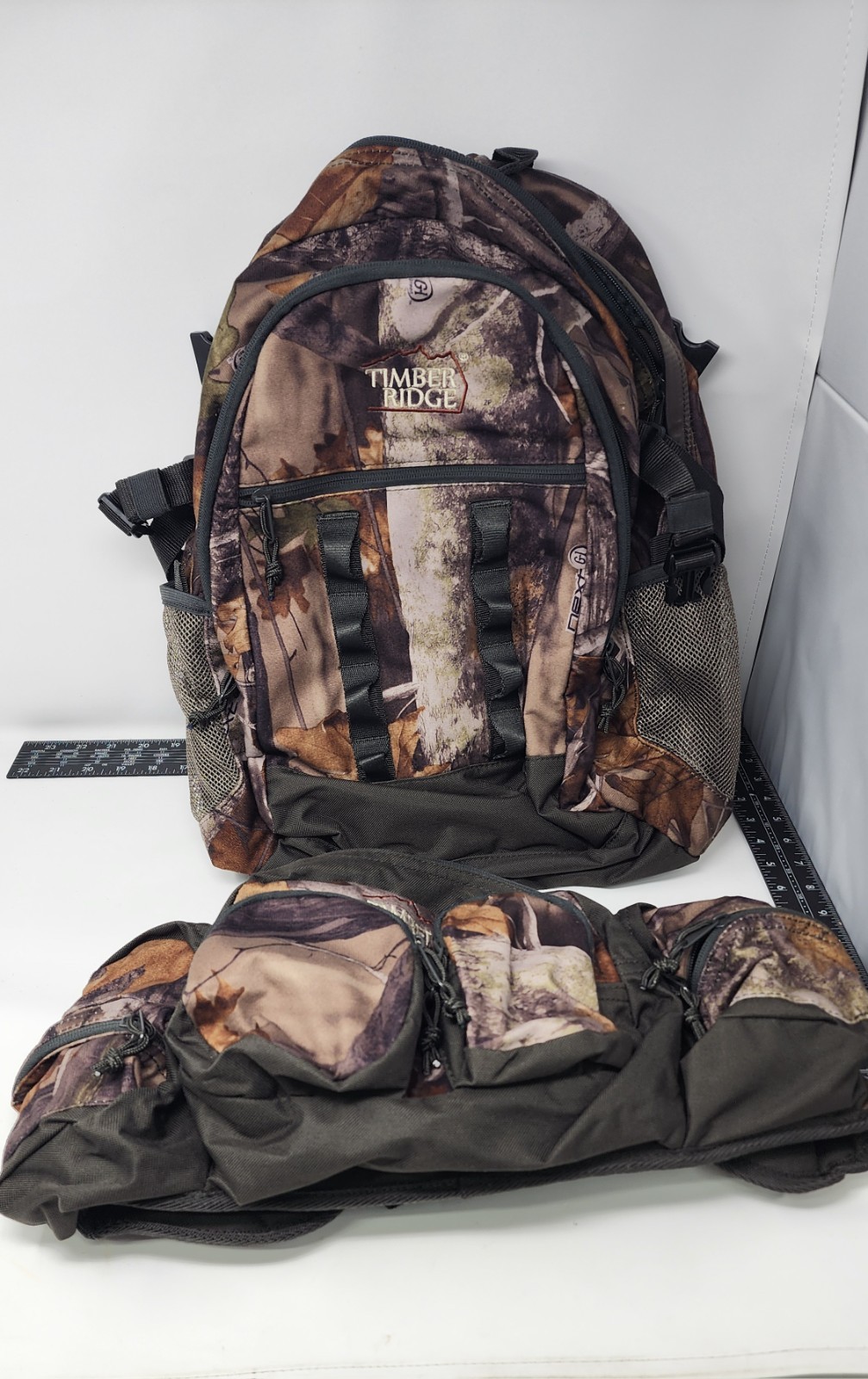 Timber Ridge Backpack real tree with zipper waist pouch