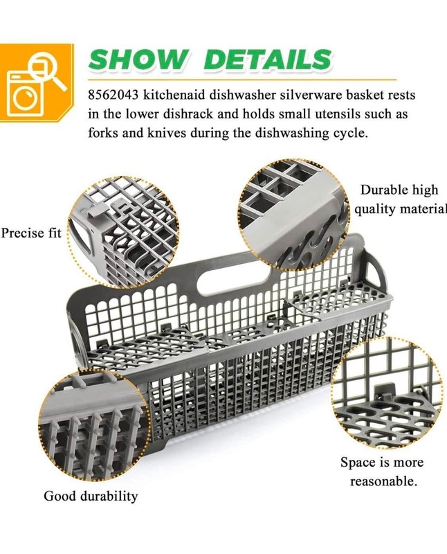 8531233 Silverware Basket Compatible with Whirlpool Kenmore Dishwasher gallery