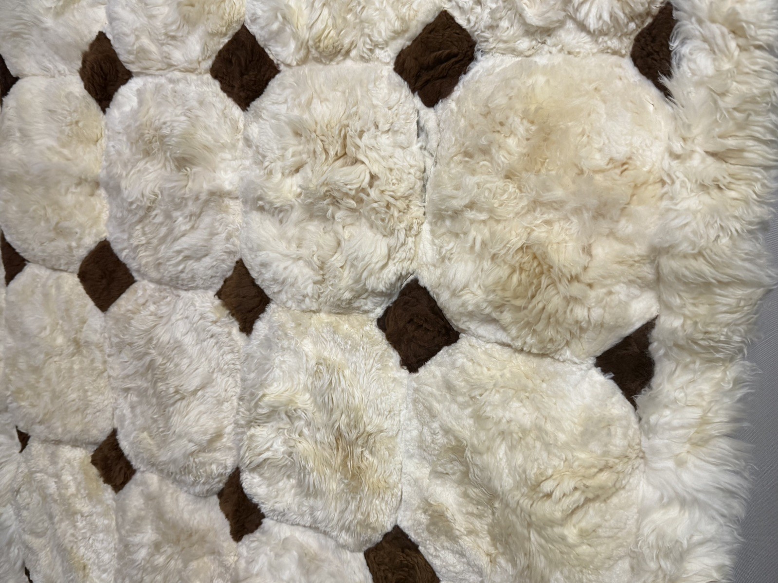61 x 46" ALPACA Fur Rug Throw White Brown Made in Peru gallery