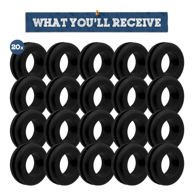 Fermentaholics Black Airlock Fermentation Replacement Grommets - 20 pack gallery