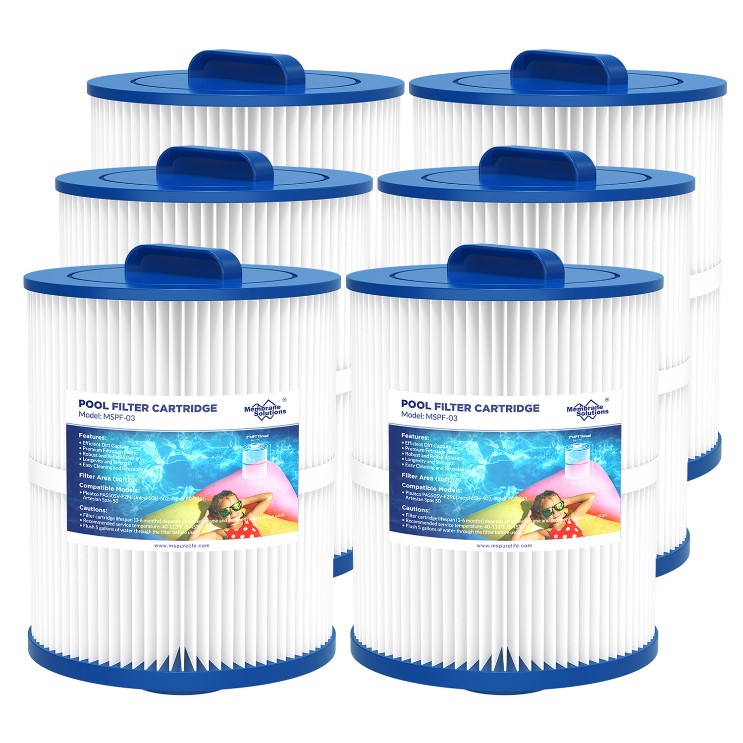 6 Pack Hot Tub Pool Spa Filter Replace for Pleatco PAS50SV-F2M 6CH-502 FC-0311 gallery