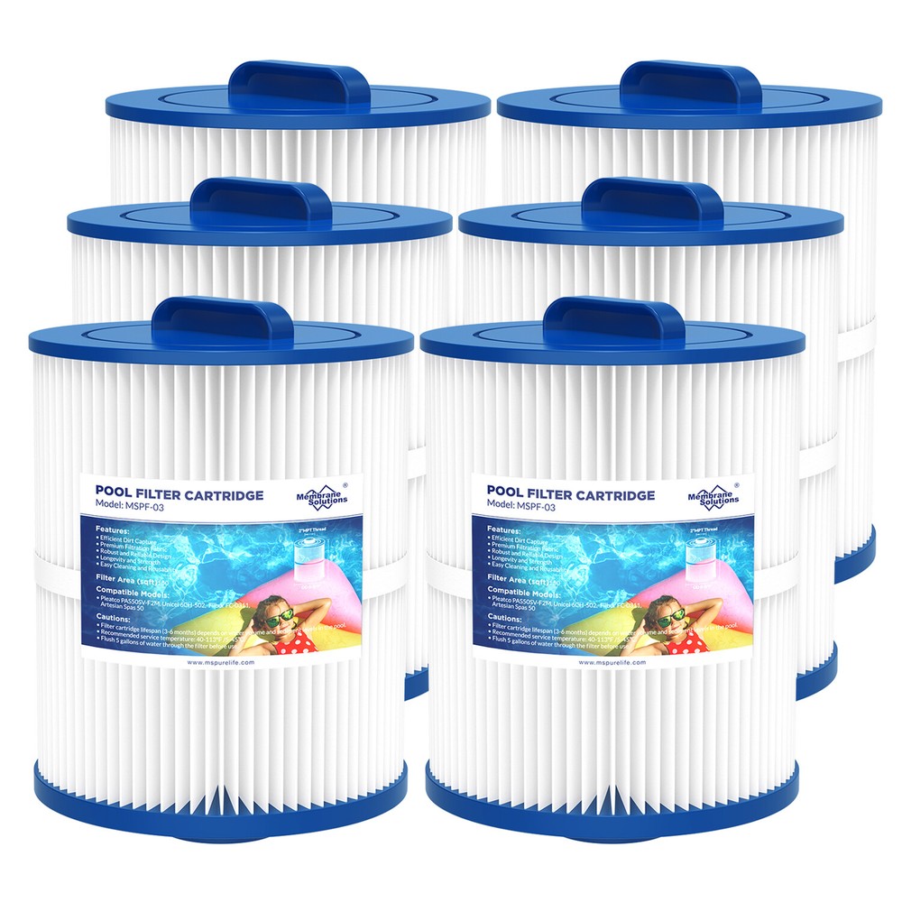 6 Pack Hot Tub Pool Spa Filter Replace for Pleatco PAS50SV-F2M 6CH-502 FC-0311