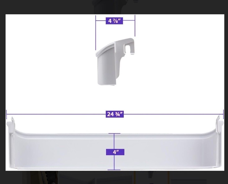 Middle + Bottom Door Bin Compatible with Refrigerator 240337901 240338101 gallery