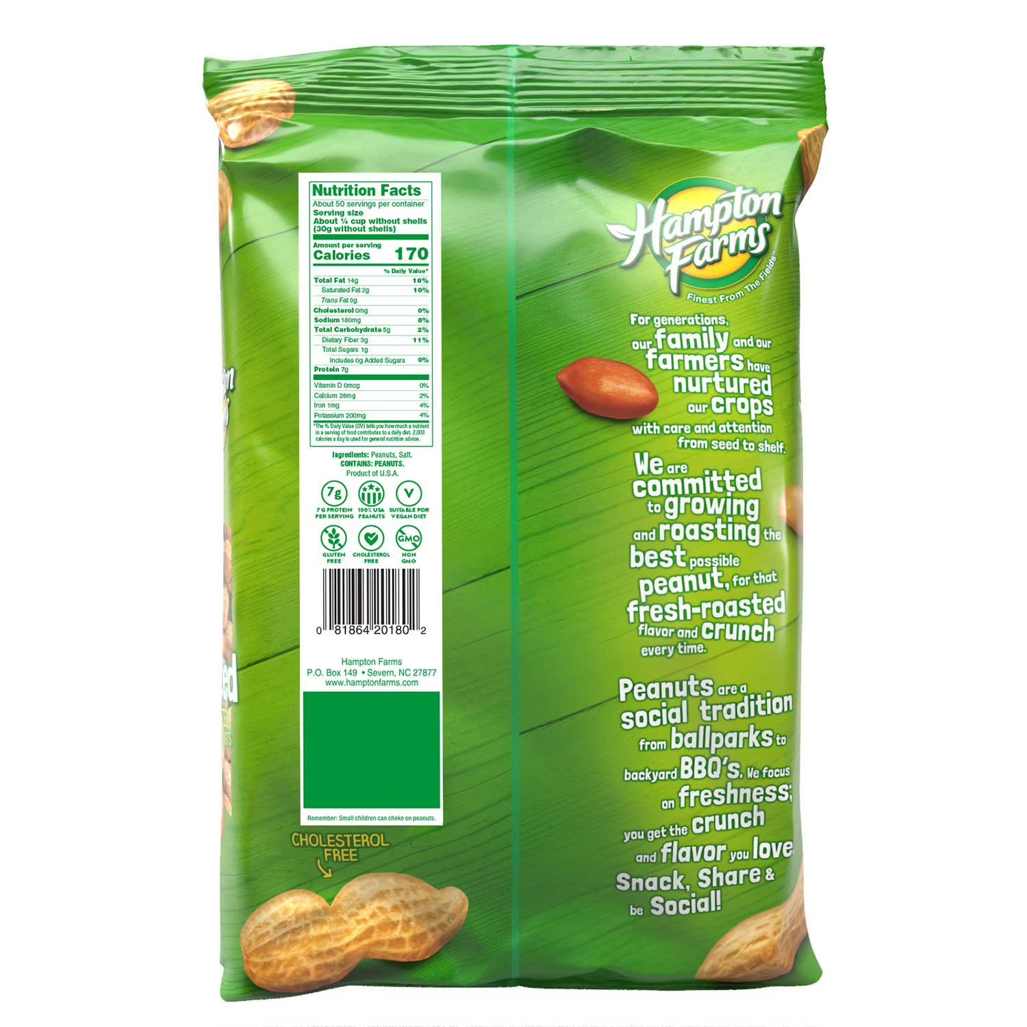 2 pack - Hampton Farms Salted In-Shell Peanuts, FREE SHIPPING gallery