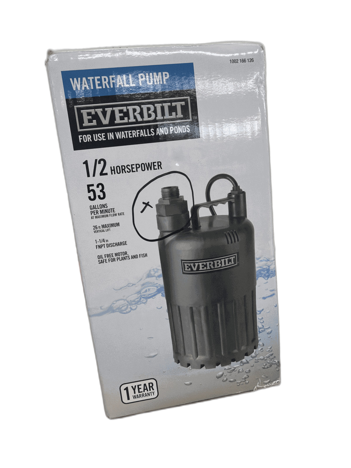 Everbilt 1/2 HP Waterfall Submersible Utility Pump MISSING gallery