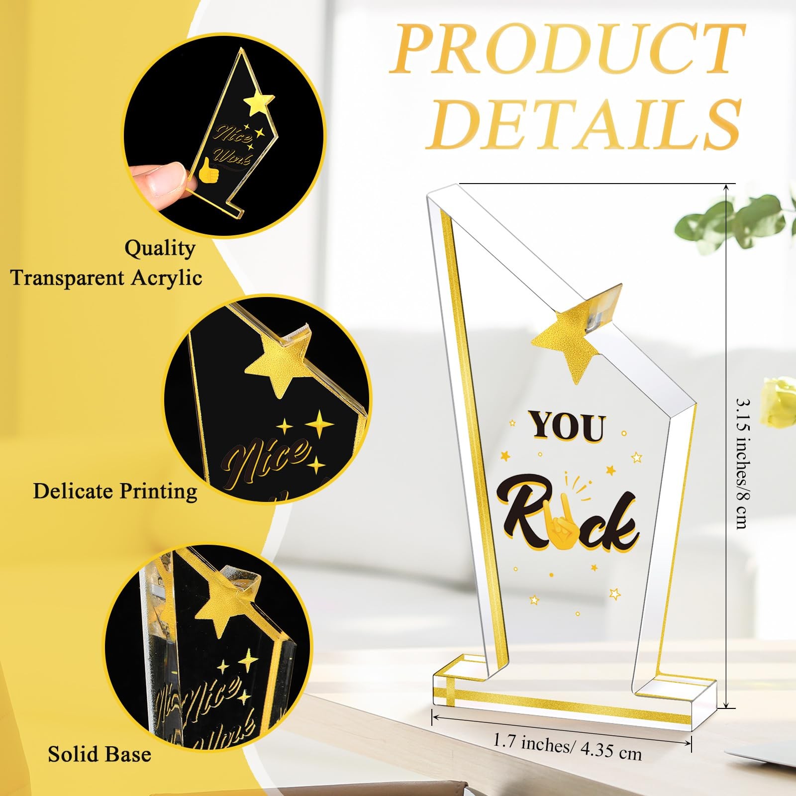 18 Pcs Employee Appreciation Awards Gifts Bulk Small Acrylic Trophies Mini Th... gallery