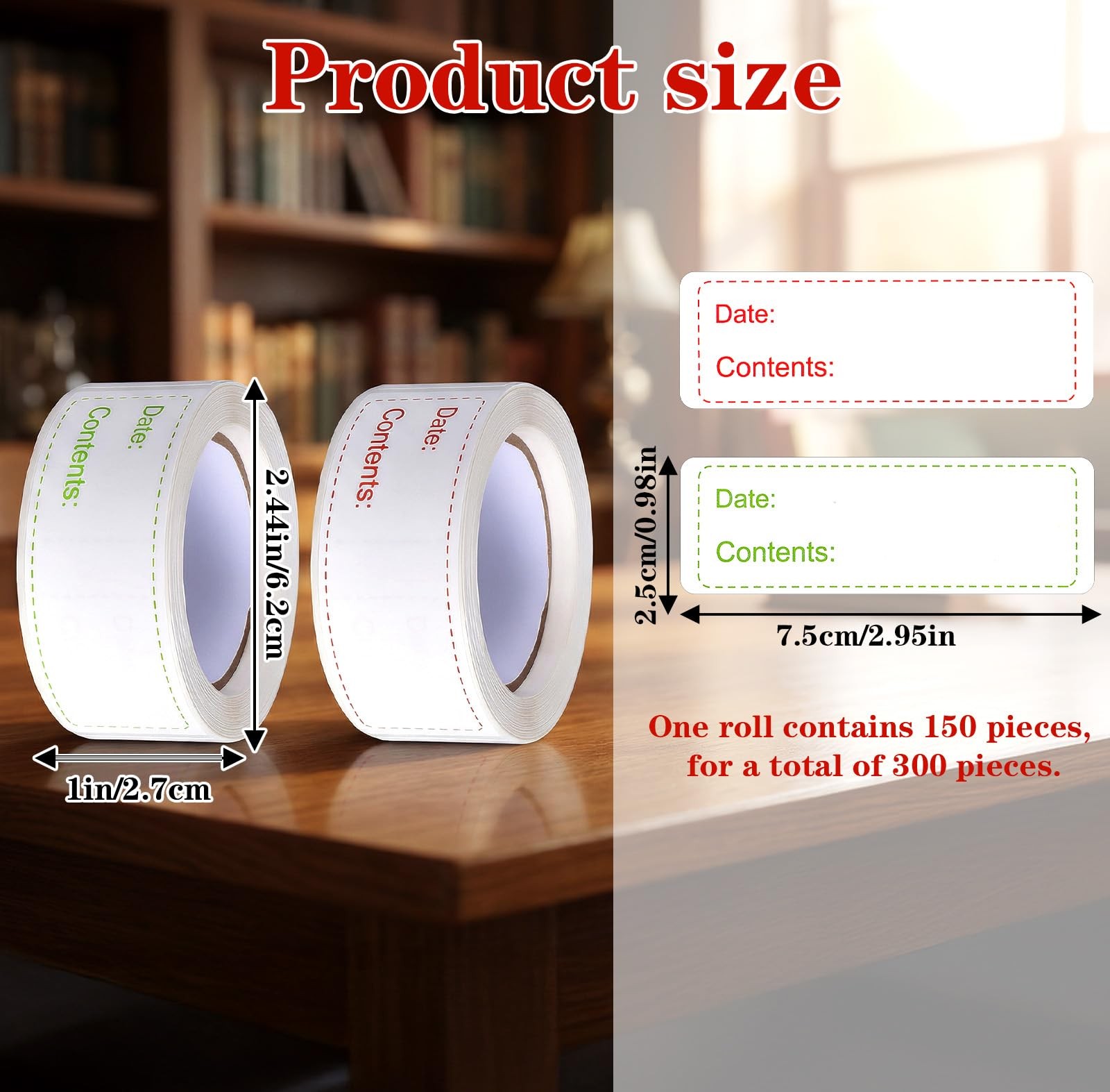 Qianyu 300 Pcs Removable Freezer Labels 1 x 3 Inch Waterproof Food Storage... gallery