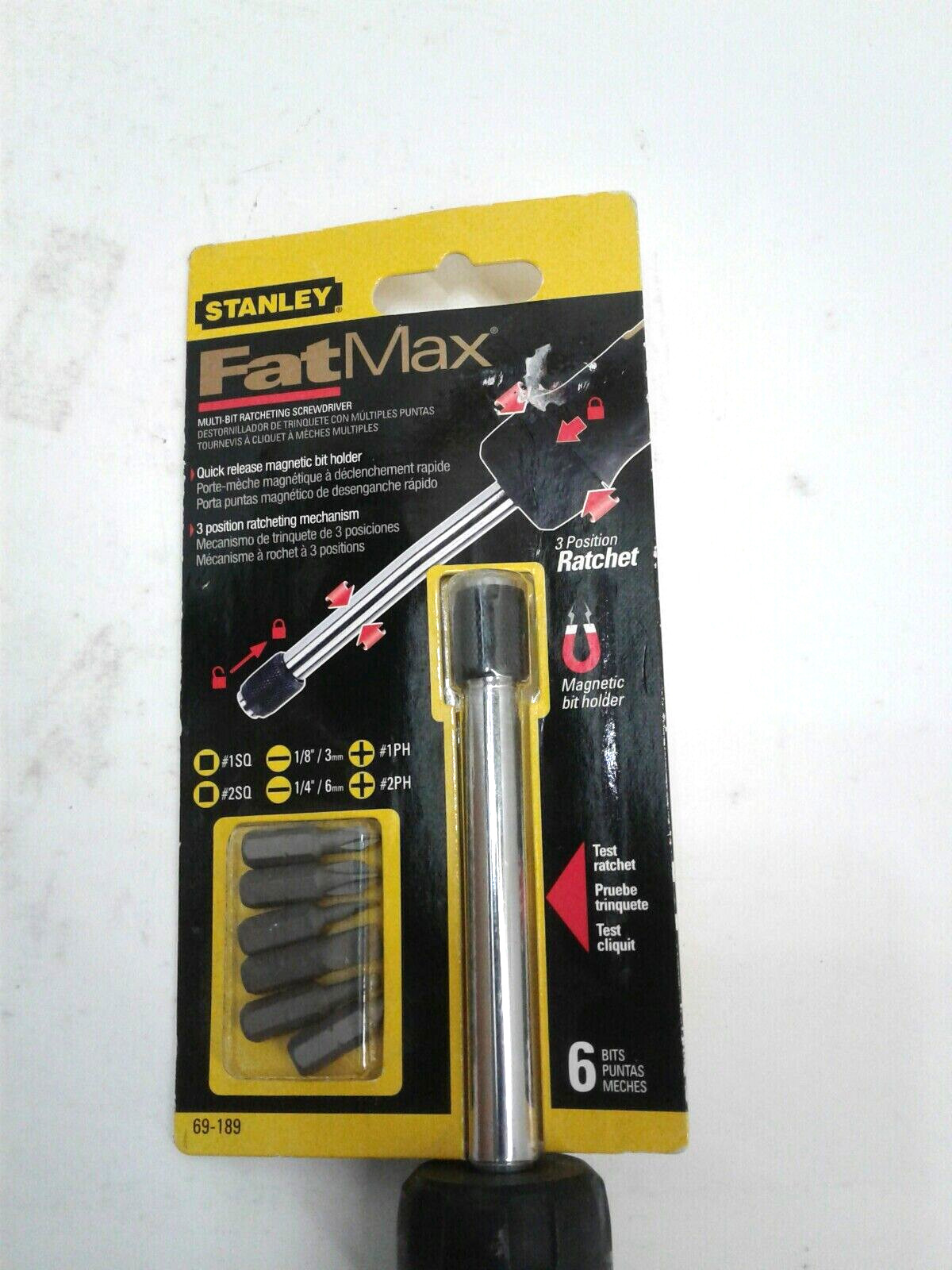 Stanley 69-189 FatMax Multi-Bit Ratcheting Screwdriver 6-In-1 Drive 8-3/4" OAL gallery