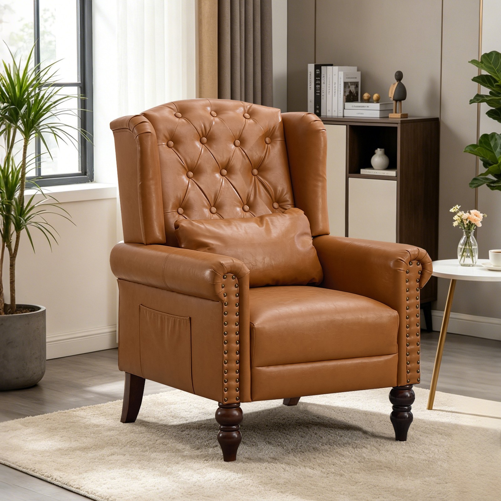 Wingback Accent Chair Upholstered HighBack Armchair Sofa for Living Room Bedroom gallery