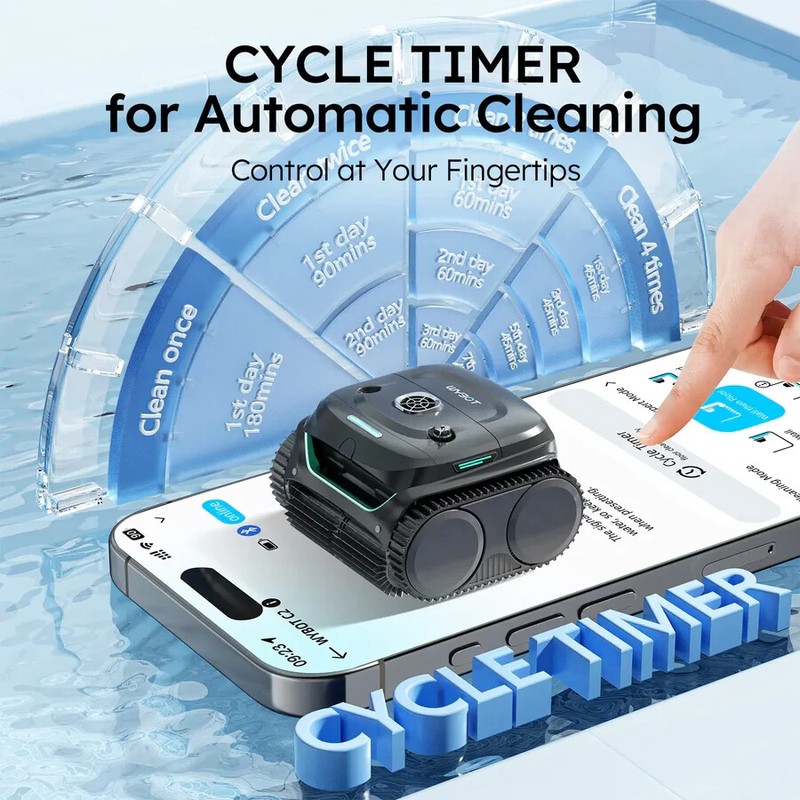 WYBOT C2 Robotic Pool Cleaner, Cordless Pool Vacuum for Inground Pools gallery