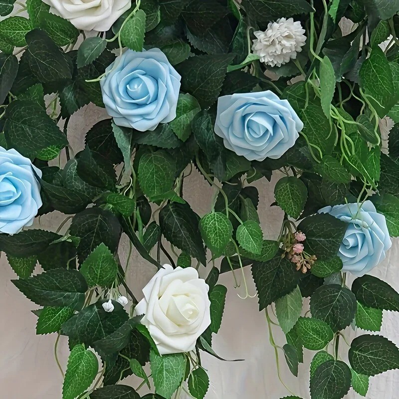 25pcs Artificial Roses with Stems - DIY Wedding Bouquets Party Decor OPP Bag gallery