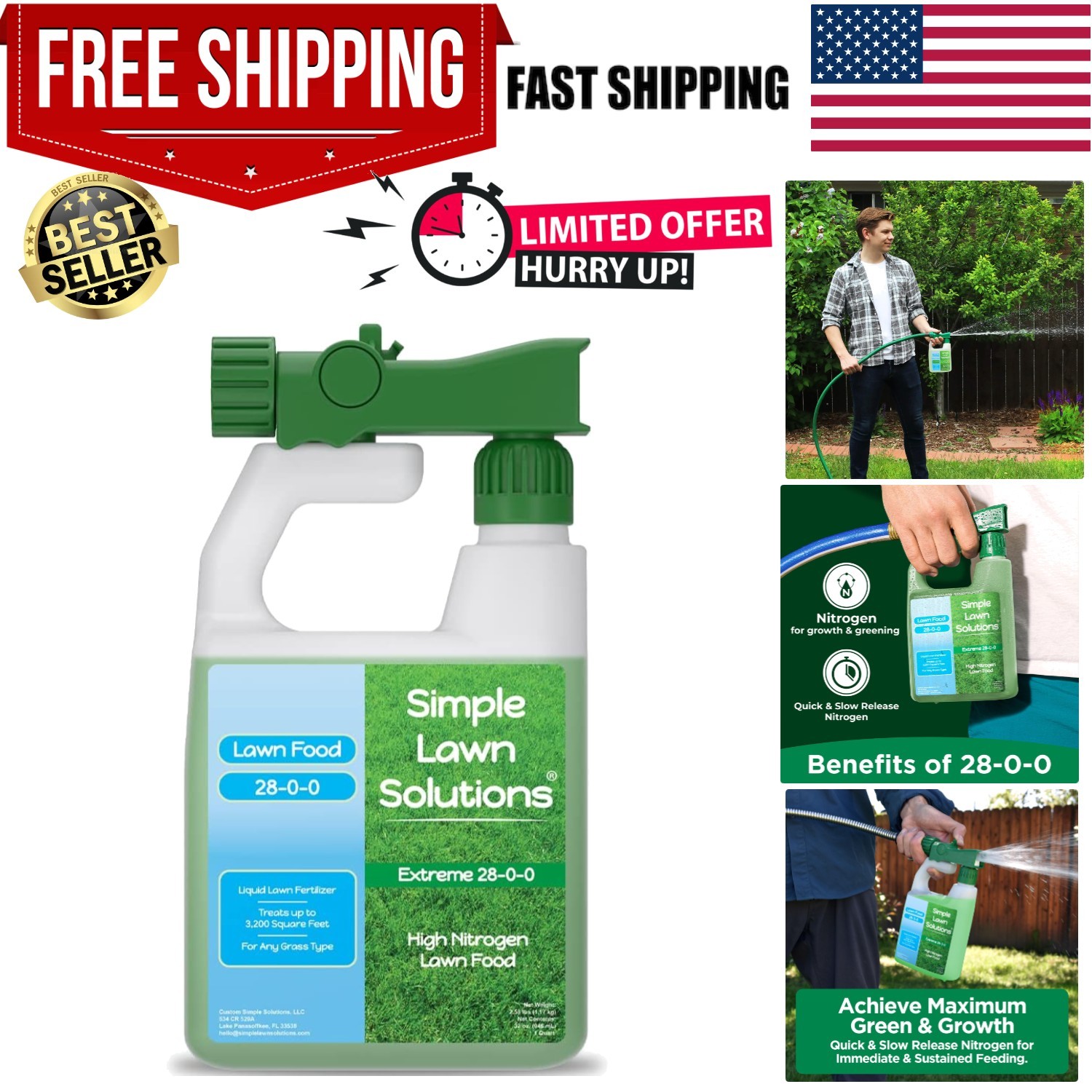 Maximum Green & Growth Fertilizer High Nitrogen 28-0-0 Liquid Lawn Food Spray... gallery