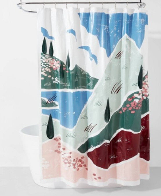 NEW Room Essentials "Mountains" Novelty PEVA 72”x72” Shower Curtain gallery