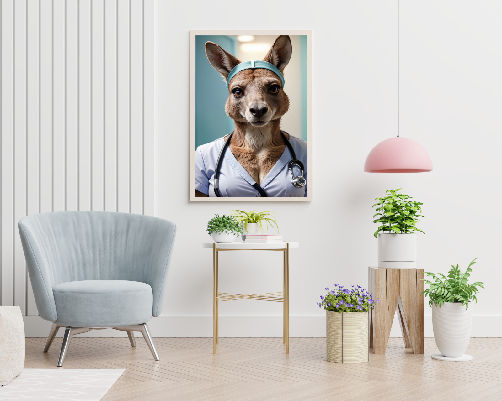 Nurse Kangaroo Portrait, Animal Portrait, Realistic Animal Portrait, Wall Art gallery