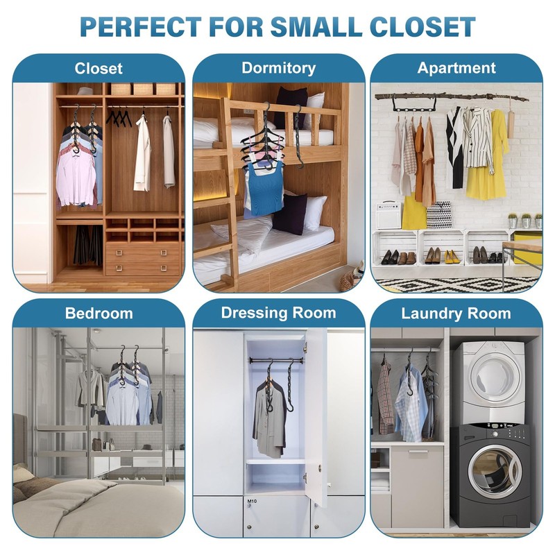 24 Pack Hangers Space Saving Magic Plastic Hanger Organizer Shirt Space Saving gallery