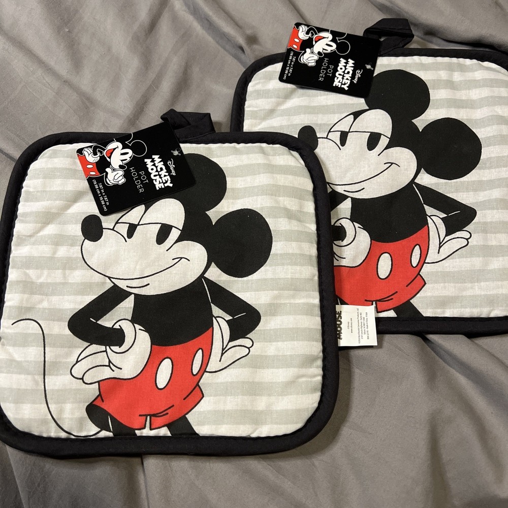 NWT~ Disney Mickey Mouse ~ Two Pot Holders ~7.87” x 7.87”