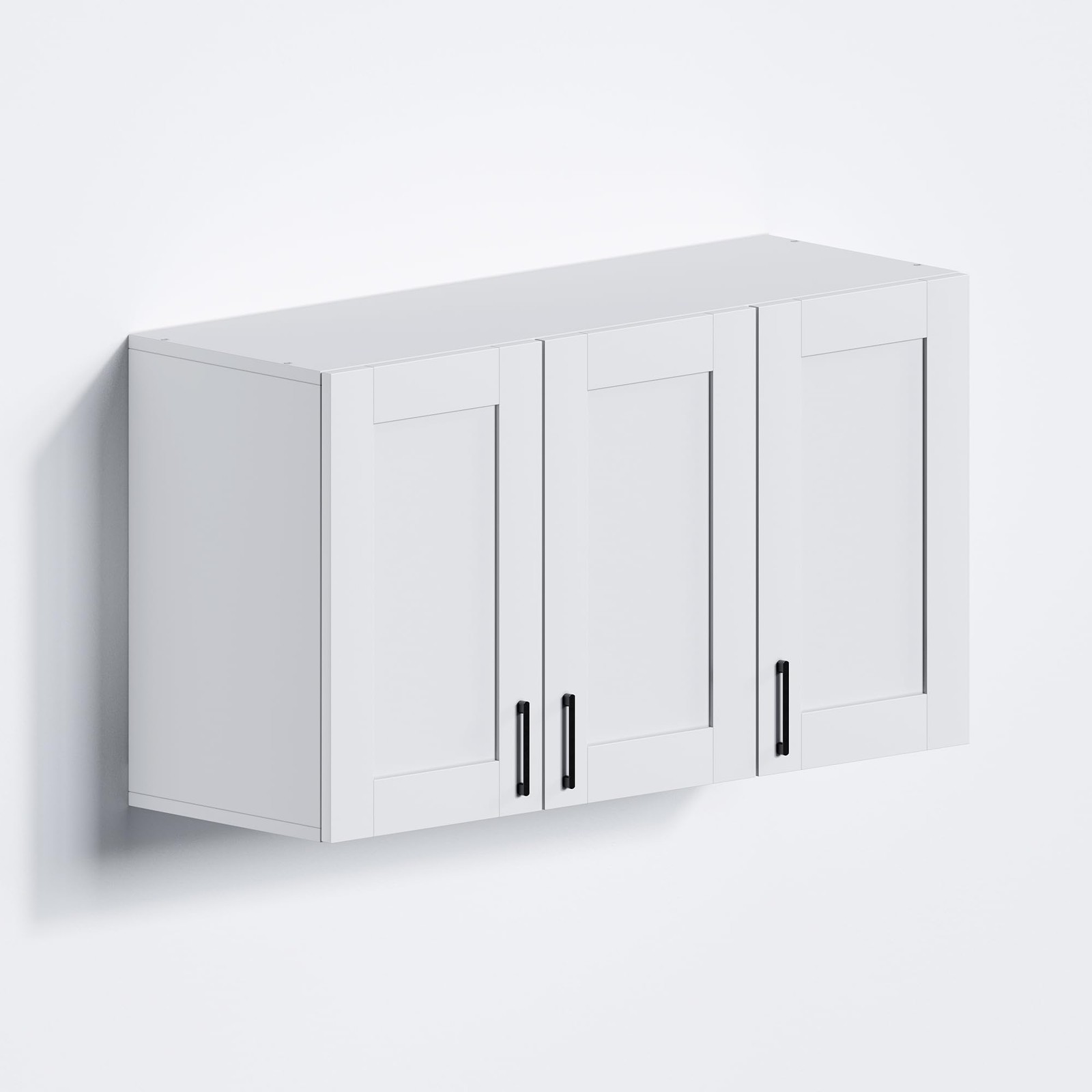 White Laundry Room Cabinets and Storage with 3 Doors and Utility Adjustable S... gallery