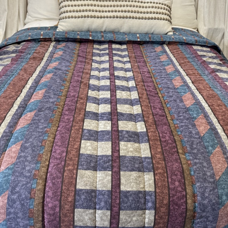 Retro Queen Full Comforter Teal Purple 90s Y2K Southwest Geometric Reversible gallery