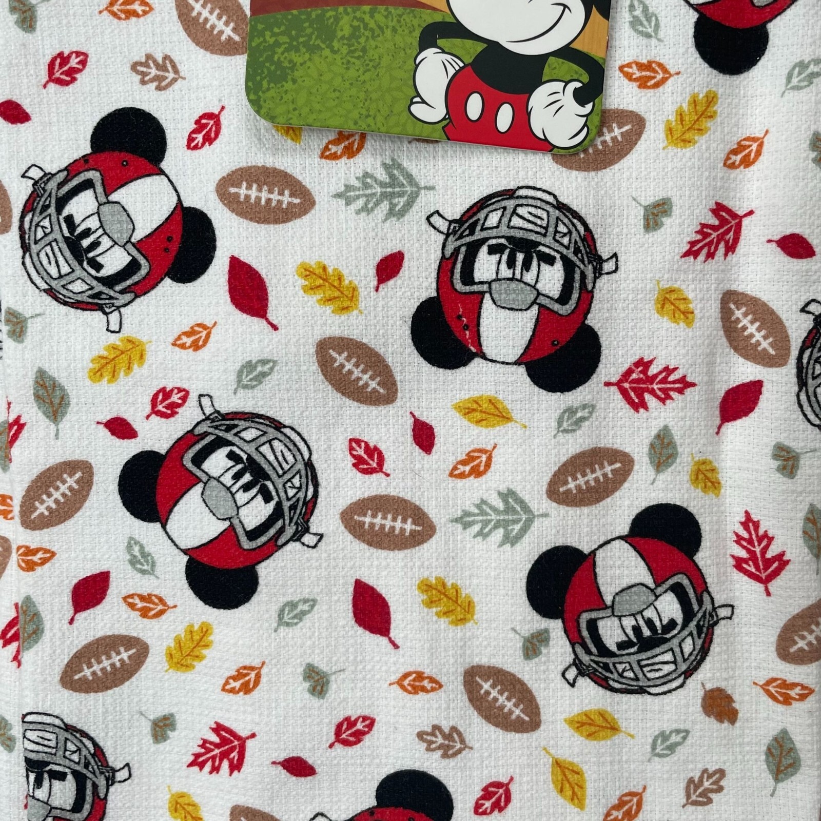 Disney Mickey Mouse Fall Football Kitchen Towels Set 2 Autumn Leaves Football gallery