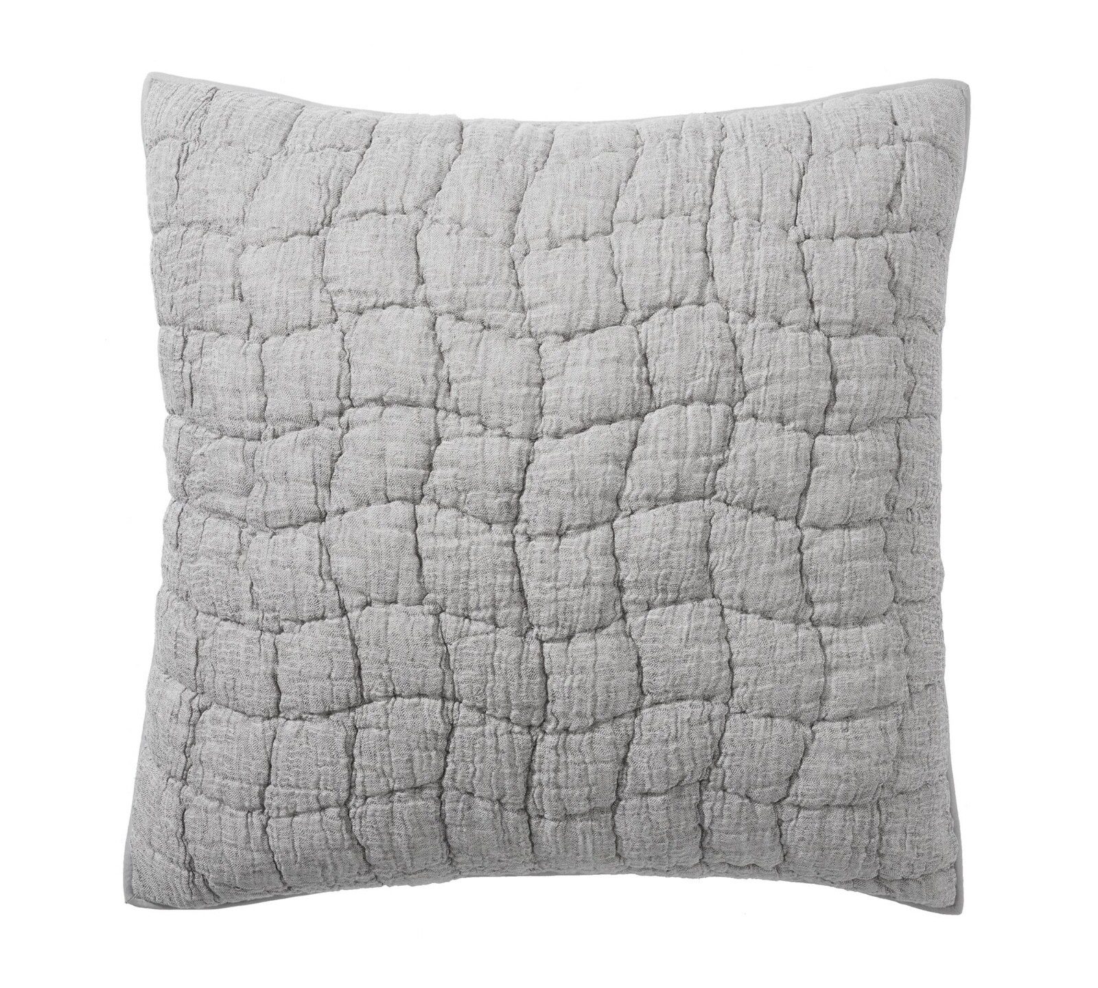 1 Pottery Barn Cloud Linen Quilted Euro Pillow Sham One Sham Handcrafted NEW gallery