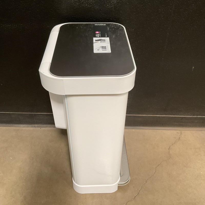 simplehuman Kitchen Trash Can with Lid, Large 45 Liter, White CW2027 gallery