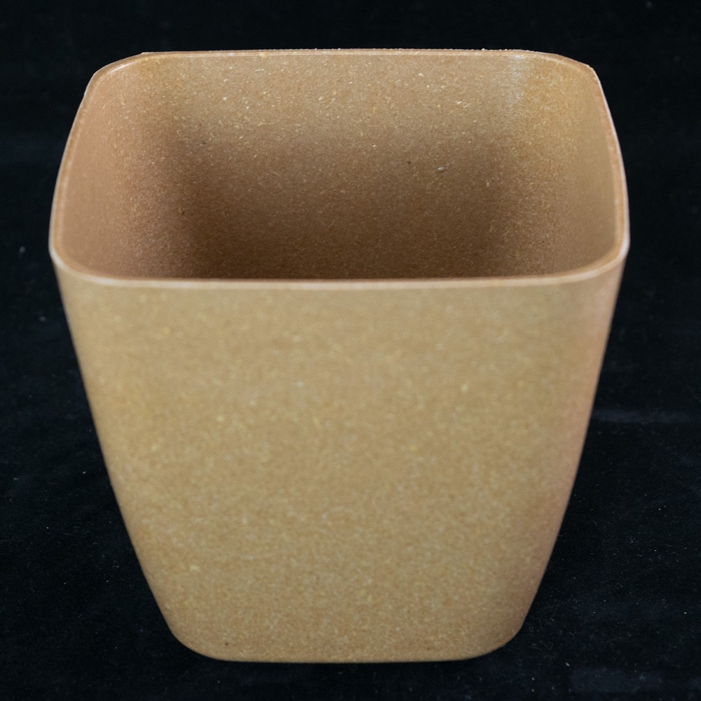 Square Plastic Bonsai / Cactus & Succulent Pot - 4.75"x 4.75"x 4.25" - Brown
