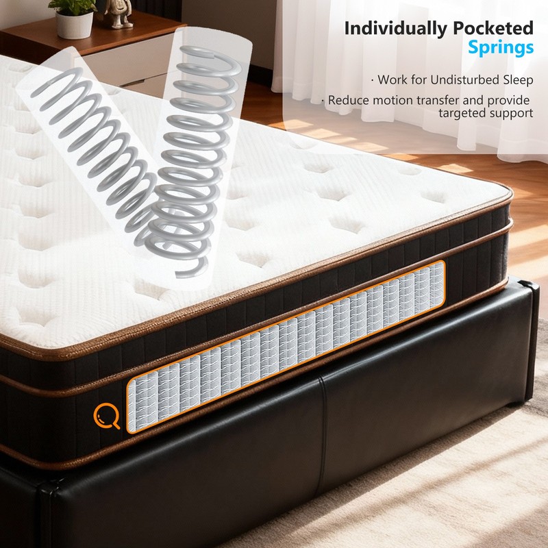 10" 12" Memory Foam Medium Spring Mattress for Pressure Relief & Soundly Sleep gallery