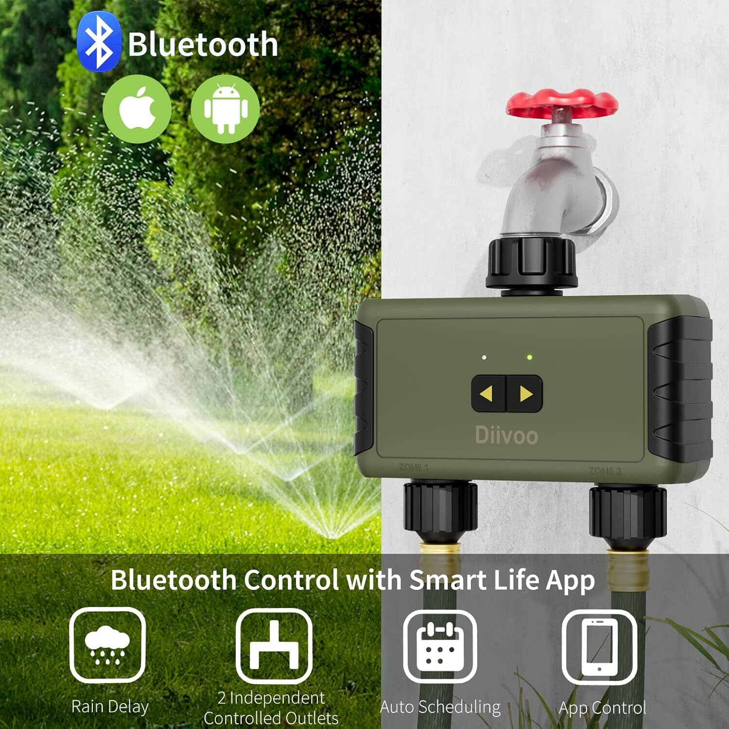 2 Outlet Programmable Hose Watering Timer Sprinkler Timer Outdoor Water Timer gallery