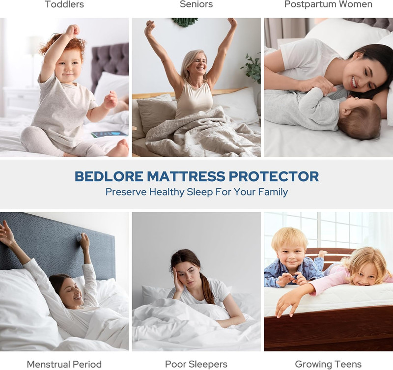Waterproof Mattress Protector, Queen Size Mattress Pad Noiseless with Deep Pocke gallery