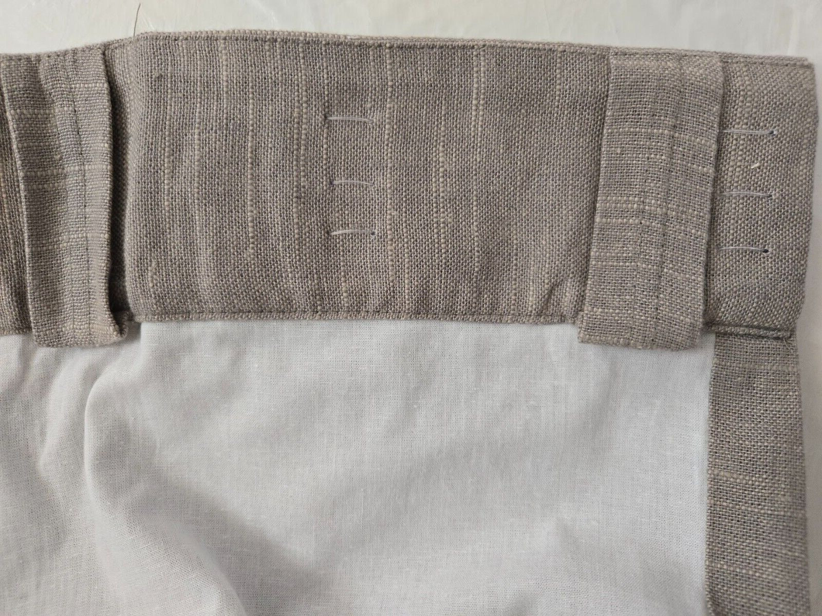 Pottery Barn 3-in-1 Pole Top Custom Emery Linen 1-Curtain 71" x 90" Grey gallery