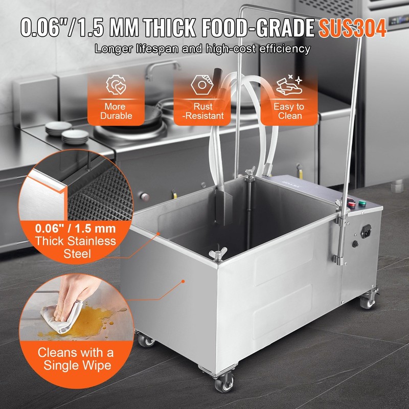 Portable Oil Filtering Unit, 38L Capacity, 10 L/min Filtering Speed, Equipped wi gallery