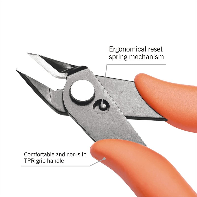 KATA Micro Wire Cutters Pliers: Precision Flush Cutter Tools Small, Orange gallery