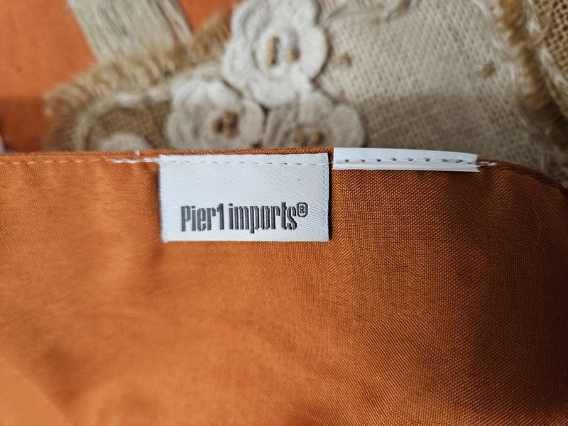 Pier 1 Easter Table Runner Orange Carrots Lined Cotton Linen Decorated Burlap gallery
