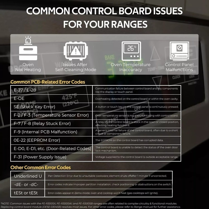 DE92-03045B Range Oven Control Board For Samsung FE-R300S Models FER300SX/SW/SB gallery