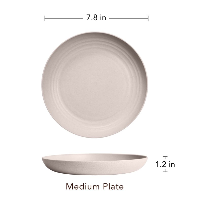 Lightweight Wheat Straw Plates - 4Pack Unbreakable Dishes and Plate Set, Dish... gallery