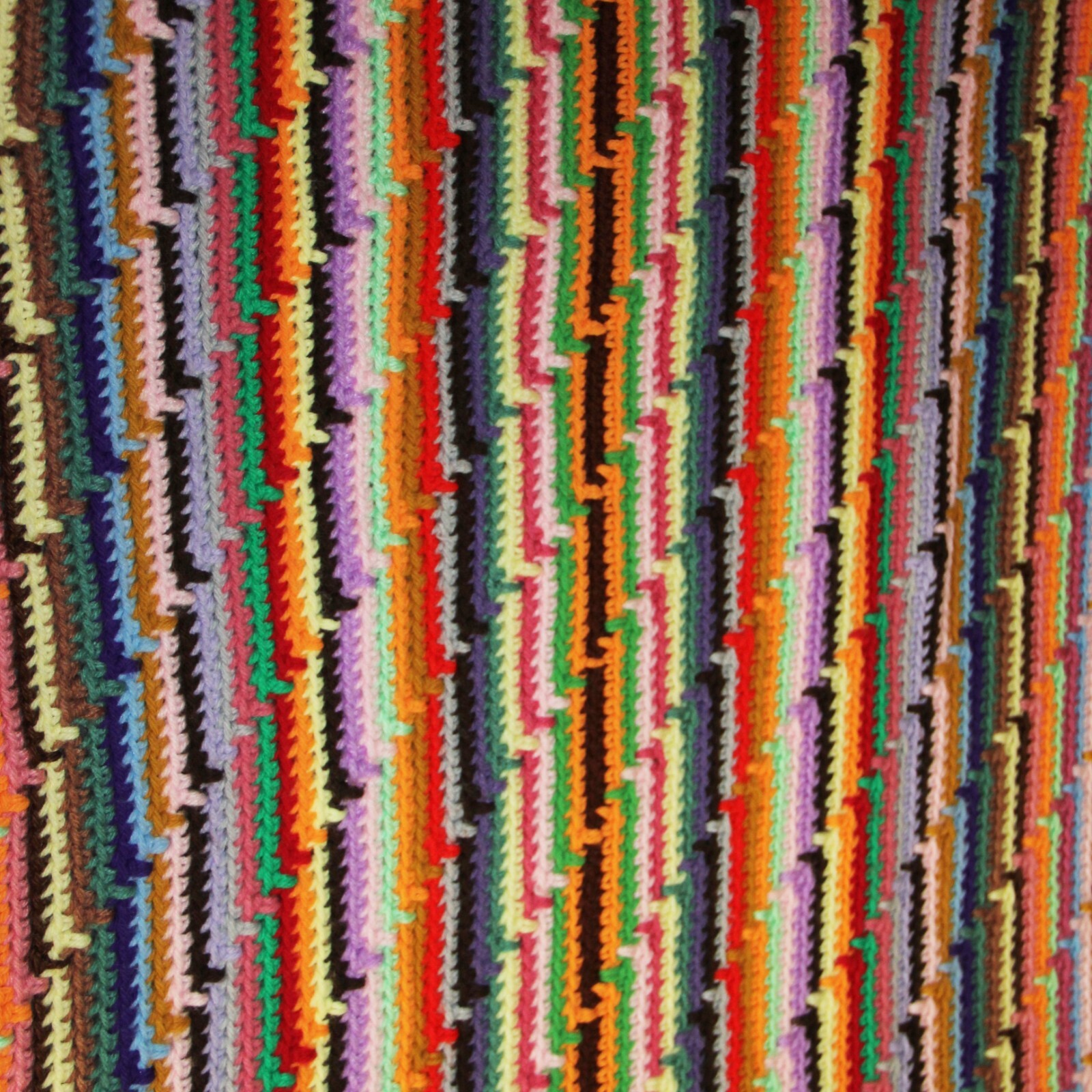Vtg Hand Crocheted Multicolor Afghan Lap Blanket Throw Blanket Tassels 75 x 43 gallery