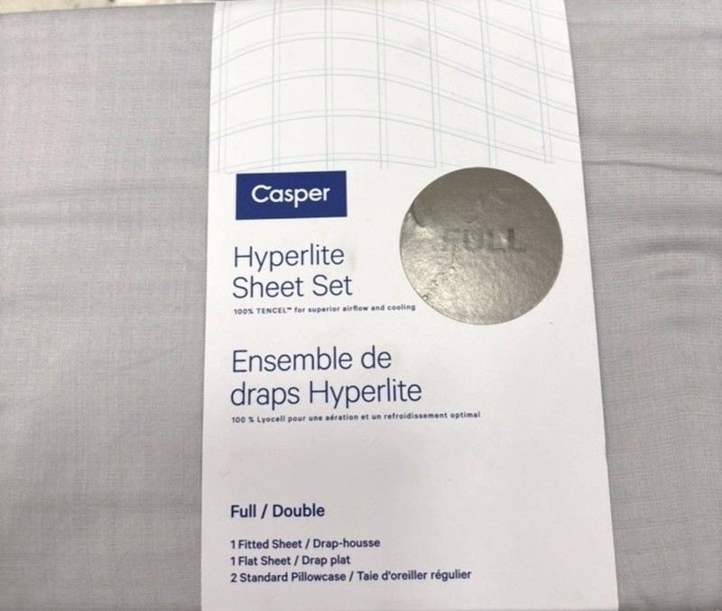 Casper Hyperlite 100% TENCEL Lyocell Cooling Weave GREY 4pc FULL Sheet Set NWT gallery