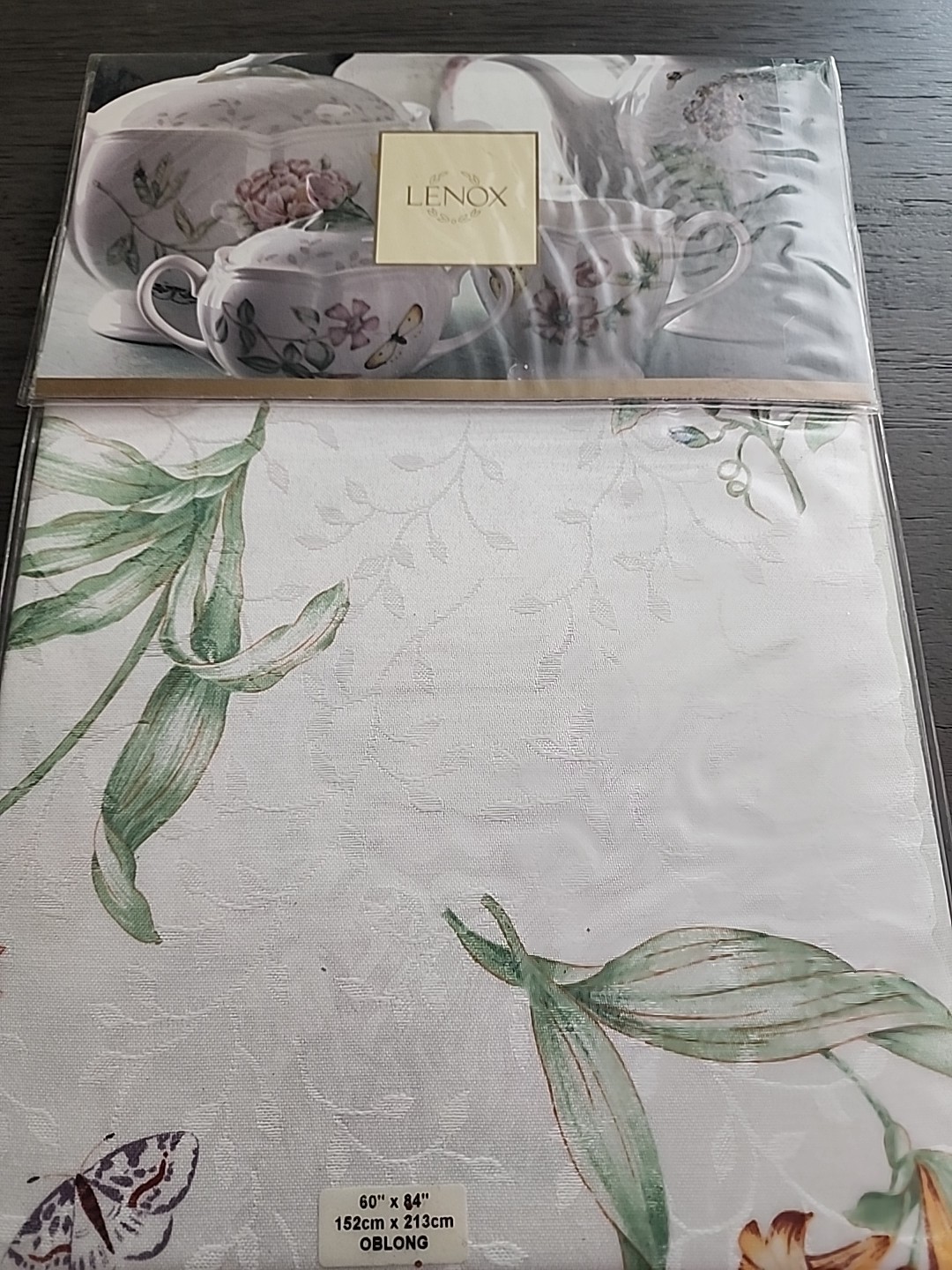 Lenox Butterfly Meadow Hydrangea Tablecloth 60"x84" Oblong/Rectangle Easy Care gallery