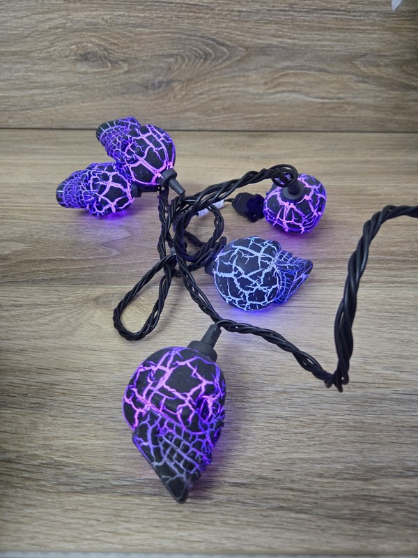 Haunted Living Light Show Strings 8 Ct 7ft LED Multicolored Halloween - Tested gallery