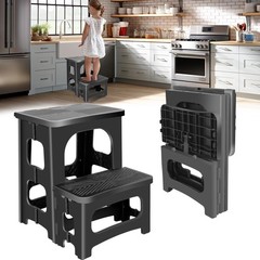 Folding 2 Step Stool for Adults,Collapsible Rv Step Stool Holds 300LB,Anti-Sl…