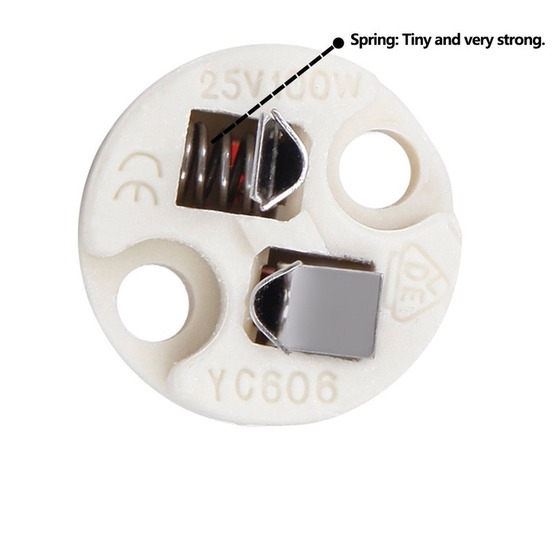 Mini Bi-Pin Socket Holder for Light Bulbs with Base GU5.3, G4, MR11, MR16 gallery