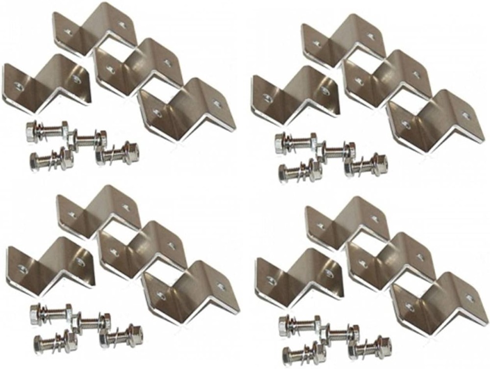 WindyNation (4 Sets) Solar Panel Z Bracket Mount Mounting Set RV Boat Silver
