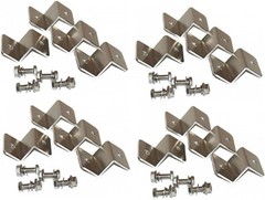 WindyNation (4 Sets) Solar Panel Z Bracket Mount Mounting Set RV Boat Silver